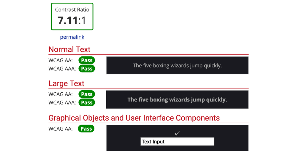 Colour contrast checker